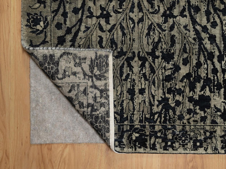 8'10" x 12'0" New Hand Knotted Black Wool Rectangle Oriental Rug - MOA10291892