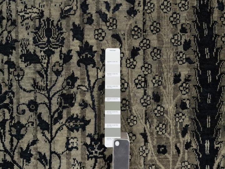 8'10" x 12'0" New Hand Knotted Black Wool Rectangle Oriental Rug - MOA10291892