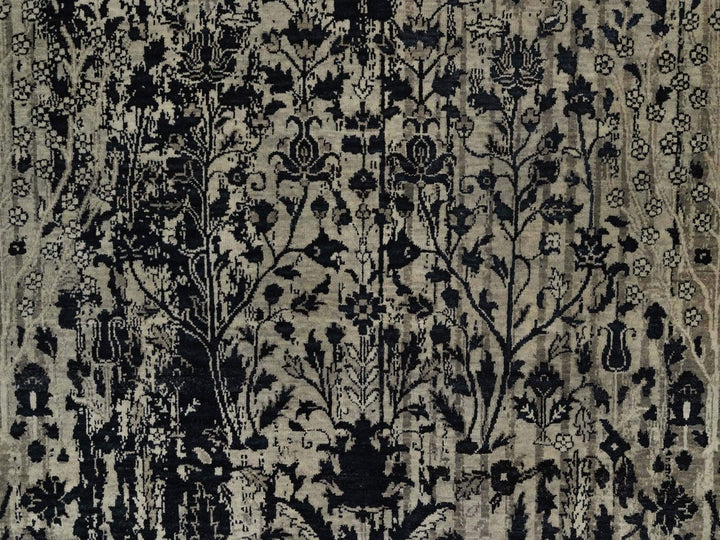 8'10" x 12'0" New Hand Knotted Black Wool Rectangle Oriental Rug - MOA10291892