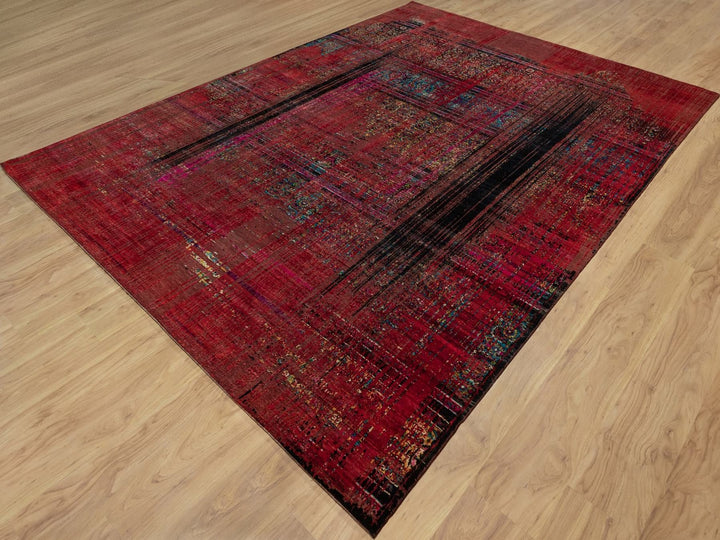 8'8" x 11'11" New Hand Knotted Red Wool & Silk Rectangle Oriental Rug - MOA10291893