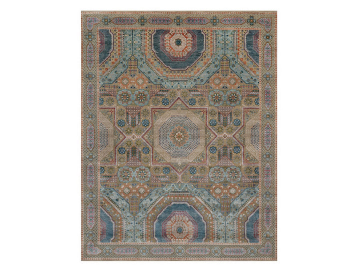 7'11" x 10'2" New Hand Knotted Brown Wool & Silk Rectangle Oriental Rug - MOA10291894