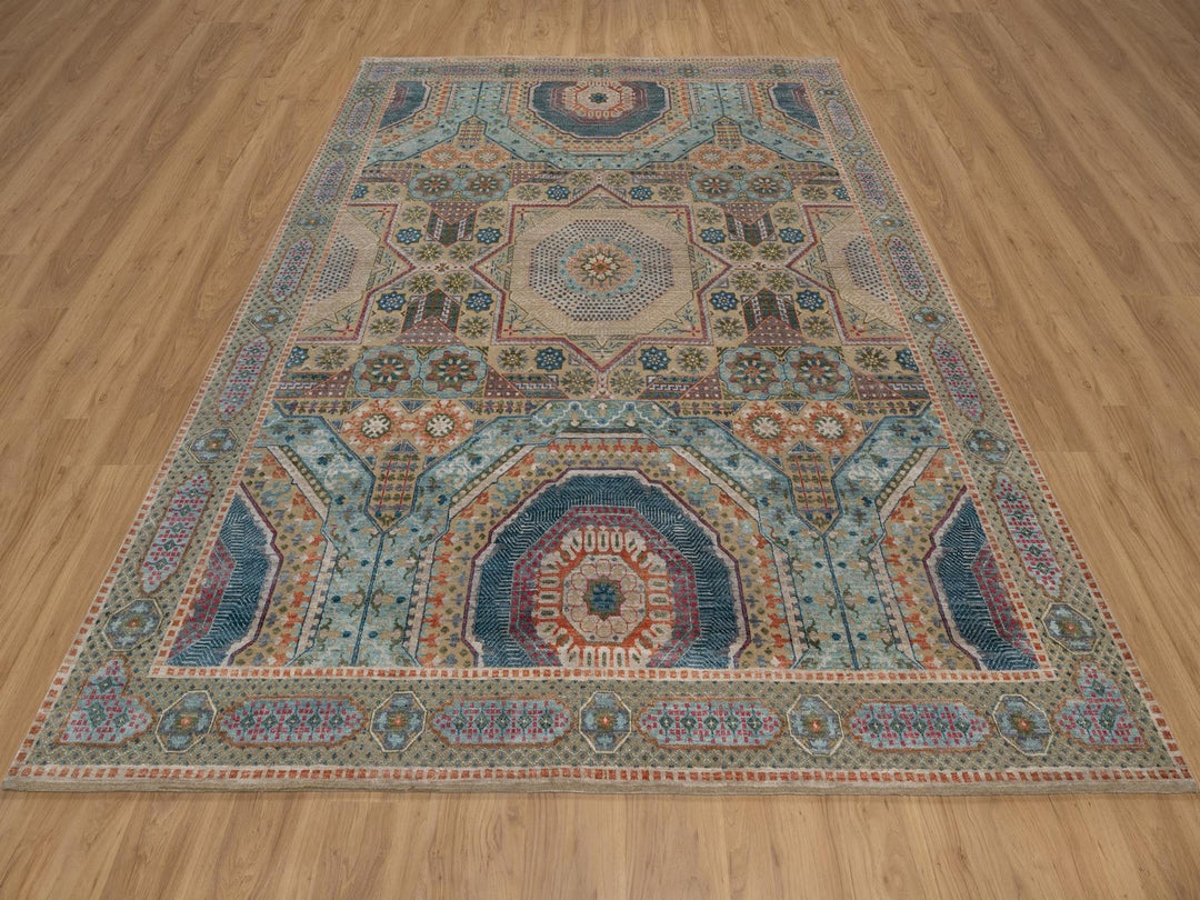 7'11" x 10'2" New Hand Knotted Brown Wool & Silk Rectangle Oriental Rug - MOA10291894