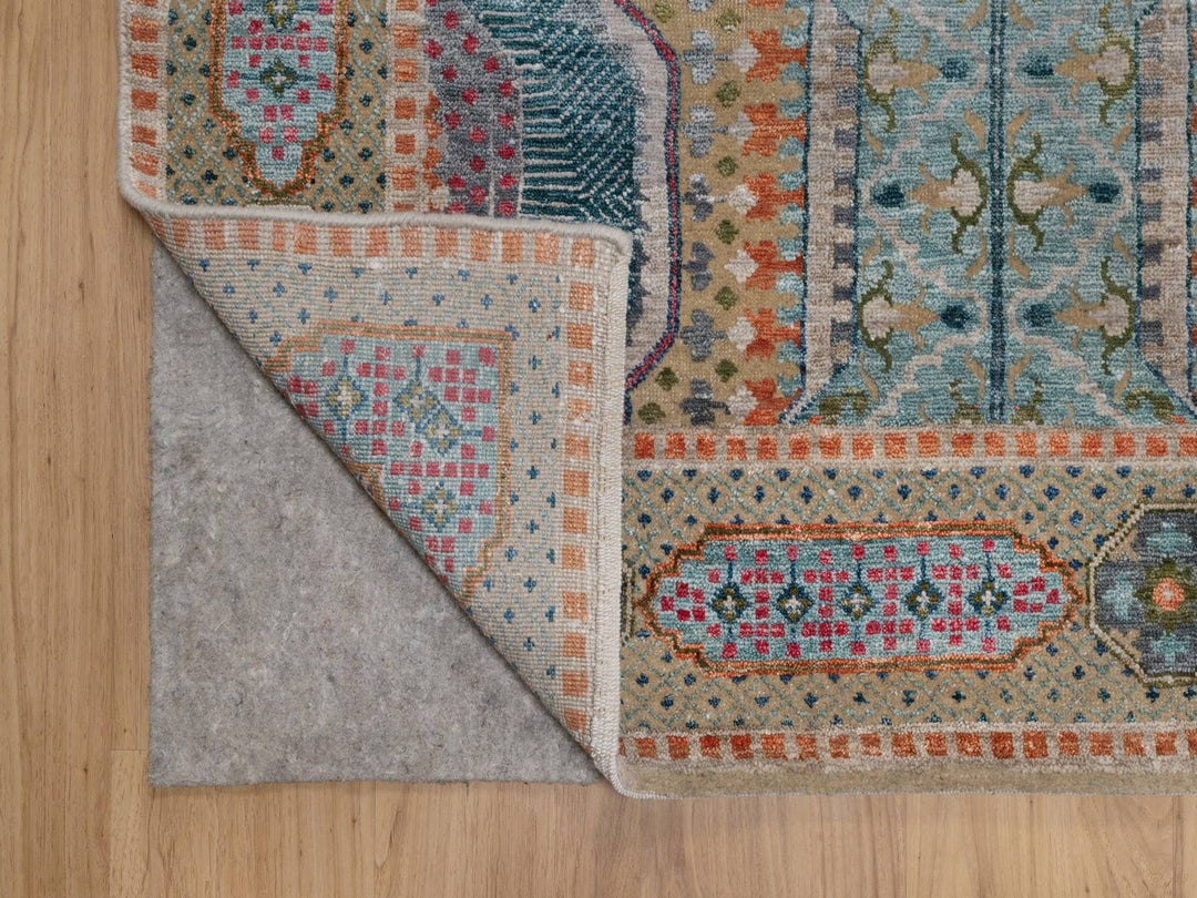 7'11" x 10'2" New Hand Knotted Brown Wool & Silk Rectangle Oriental Rug - MOA10291894