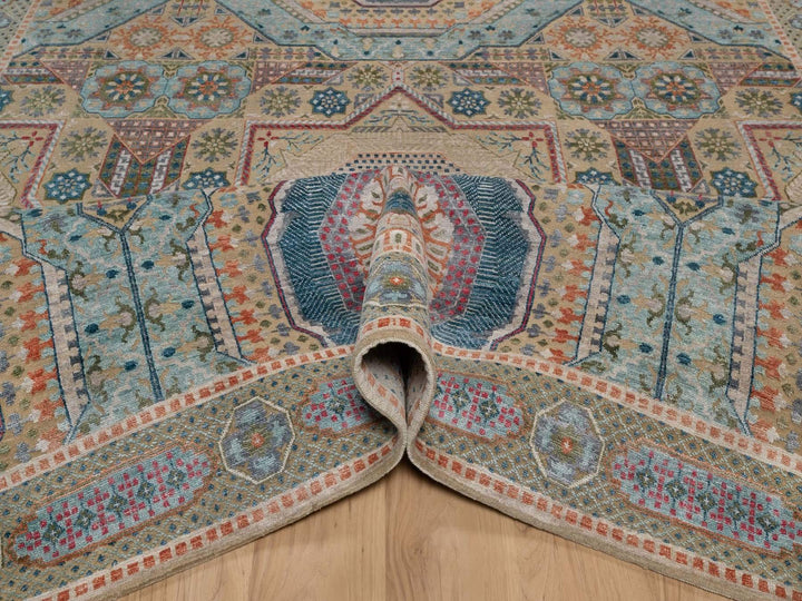 7'11" x 10'2" New Hand Knotted Brown Wool & Silk Rectangle Oriental Rug - MOA10291894