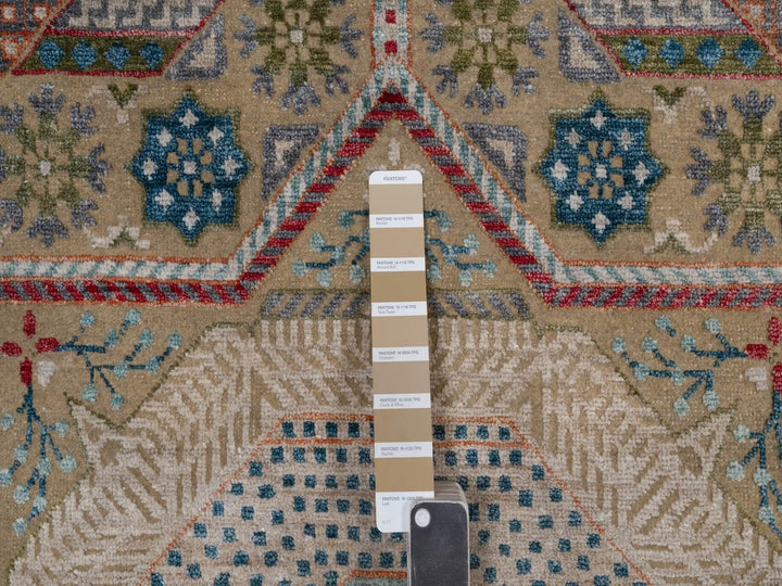 7'11" x 10'2" New Hand Knotted Brown Wool & Silk Rectangle Oriental Rug - MOA10291894