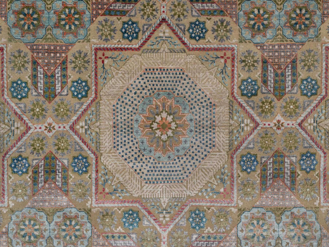 7'11" x 10'2" New Hand Knotted Brown Wool & Silk Rectangle Oriental Rug - MOA10291894