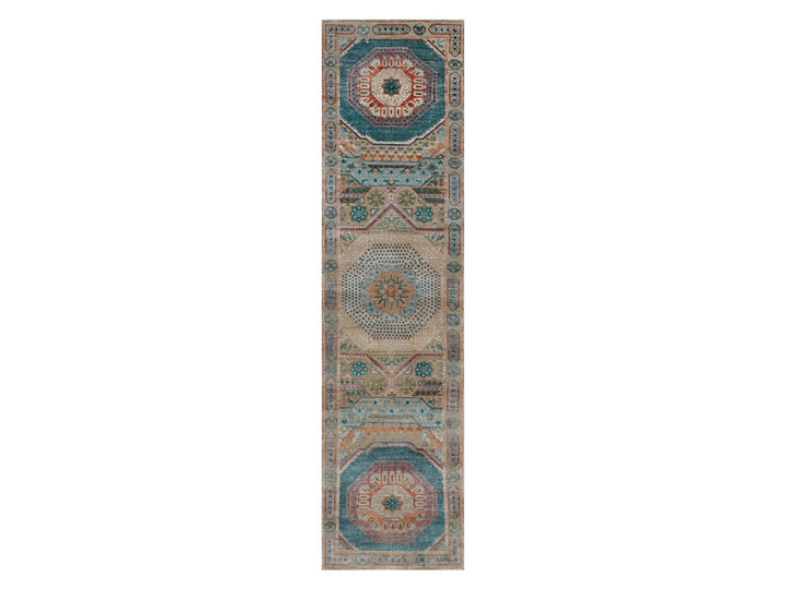 2'6" x 10'1" New Hand Knotted Brown Wool & Silk Runner Oriental Rug - MOA10291897