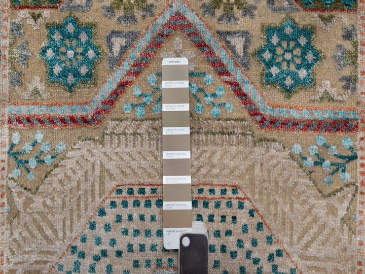 2'6" x 10'1" New Hand Knotted Brown Wool & Silk Runner Oriental Rug - MOA10291897