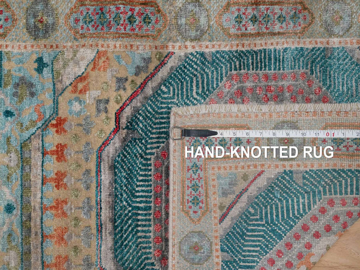 2'6" x 10'1" New Hand Knotted Brown Wool & Silk Runner Oriental Rug - MOA10291897
