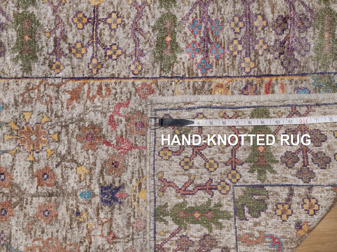 2'7" x 27'3" New Hand Knotted Ivory Wool & Silk Runner Oriental Rug - MOA10291898