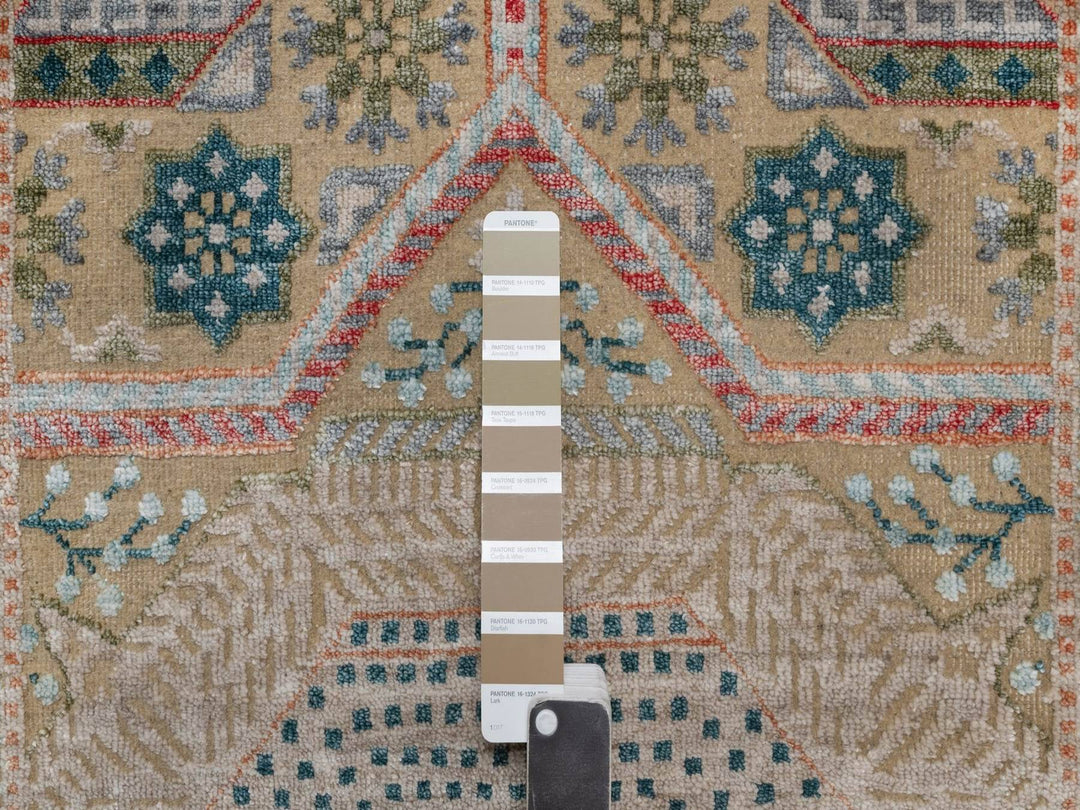 2'7" x 13'11" New Hand Knotted Brown Wool & Silk Runner Oriental Rug - MOA10291899