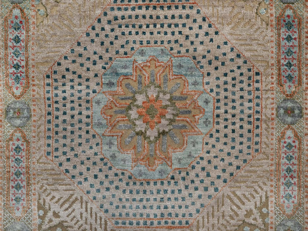 2'7" x 13'11" New Hand Knotted Brown Wool & Silk Runner Oriental Rug - MOA10291899