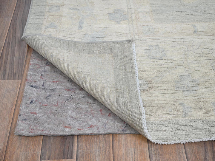 9'8" x 13'10" New Hand Knotted Grey Wool Rectangle Oriental Rug - MOA102918