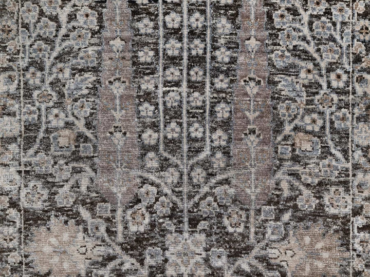 2'6" x 11'10" New Hand Knotted Brown Wool & Silk Runner Oriental Rug - MOA10291900