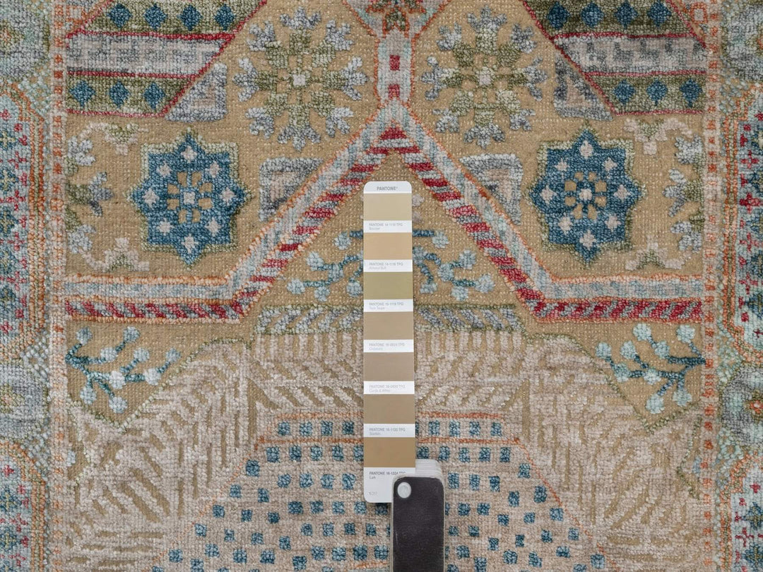 2'7" x 15'10" New Hand Knotted Brown Wool & Silk Runner Oriental Rug - MOA10291902