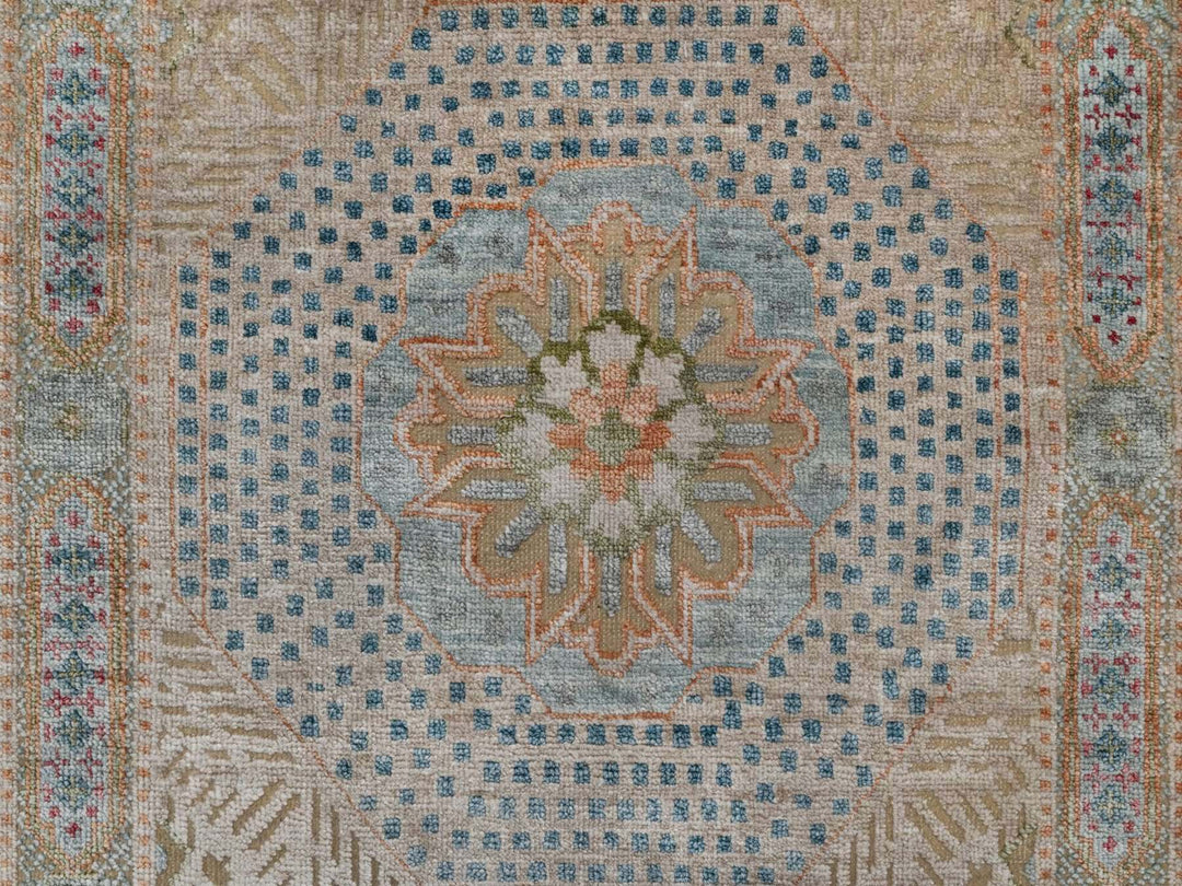 2'7" x 15'10" New Hand Knotted Brown Wool & Silk Runner Oriental Rug - MOA10291902