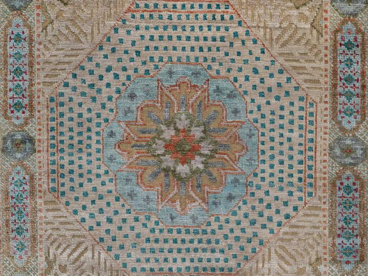 2'7" x 12'1" New Hand Knotted Brown Wool & Silk Runner Oriental Rug - MOA10291903