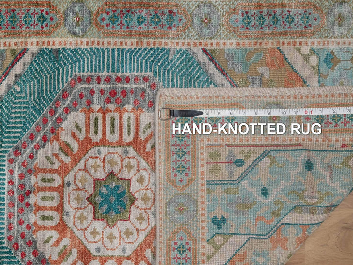 2'7" x 12'1" New Hand Knotted Brown Wool & Silk Runner Oriental Rug - MOA10291903