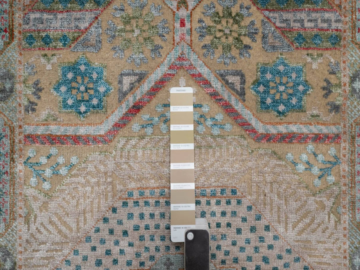 2'7" x 9'11" New Hand Knotted Brown Wool & Silk Runner Oriental Rug - MOA10291904