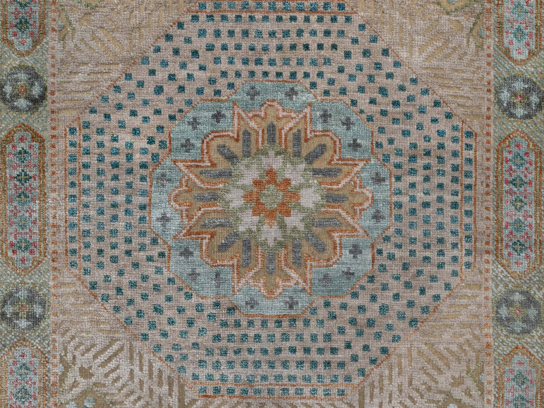 2'7" x 9'11" New Hand Knotted Brown Wool & Silk Runner Oriental Rug - MOA10291904
