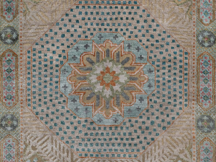 2'7" x 9'11" New Hand Knotted Brown Wool & Silk Runner Oriental Rug - MOA10291904
