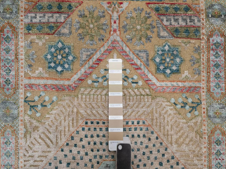 2'7" x 18'0" New Hand Knotted Brown Wool & Silk Runner Oriental Rug - MOA10291905