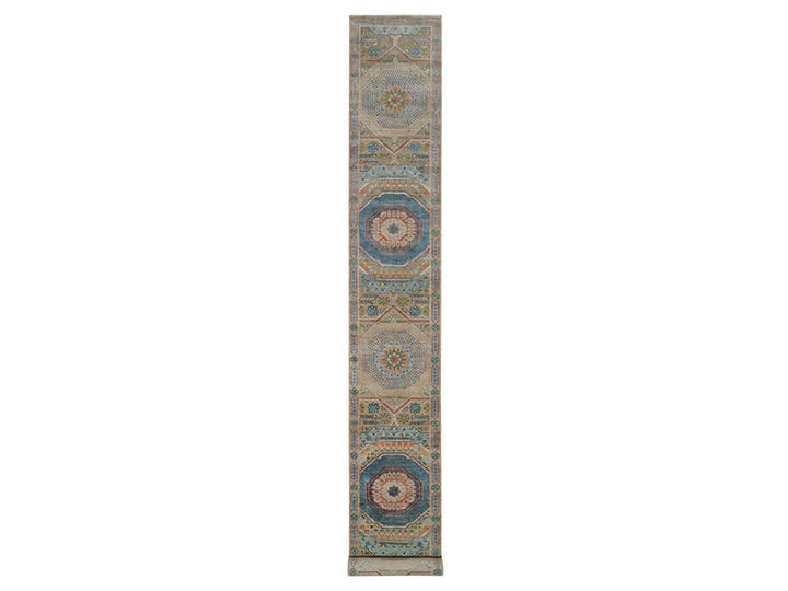 2'8" x 19'10" New Hand Knotted Brown Wool & Silk Runner Oriental Rug - MOA10291906