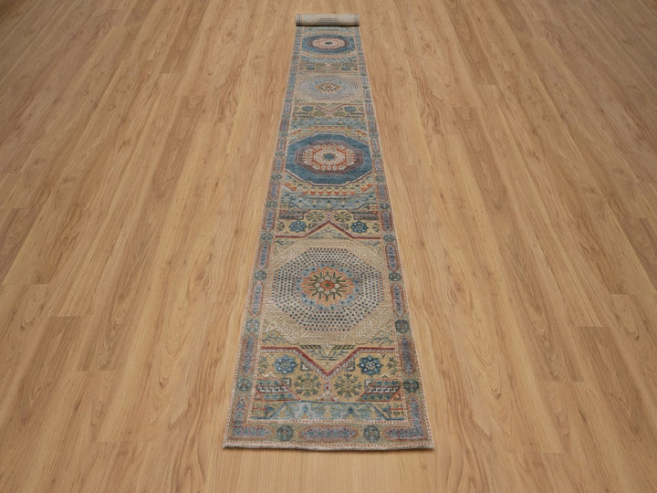 2'8" x 19'10" New Hand Knotted Brown Wool & Silk Runner Oriental Rug - MOA10291906