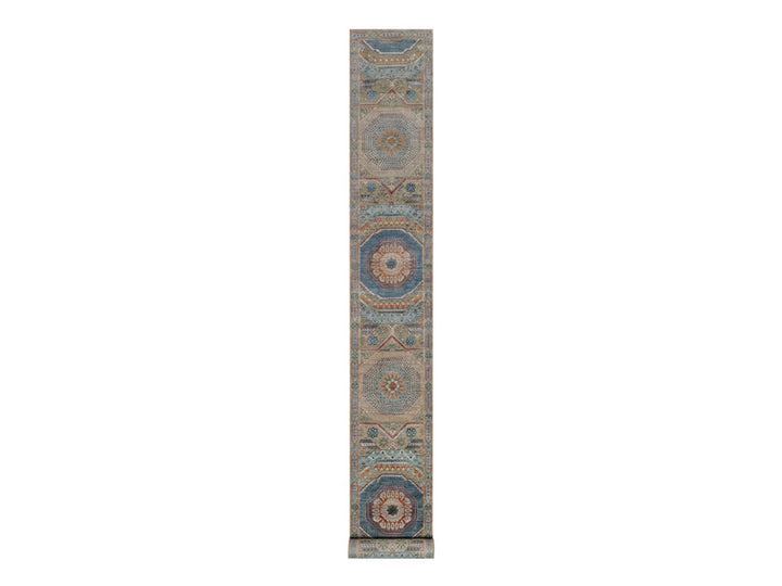 2'6" x 21'10" New Hand Knotted Brown Wool & Silk Runner Oriental Rug - MOA10291907