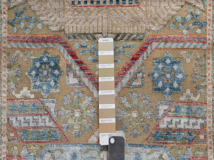 2'6" x 21'10" New Hand Knotted Brown Wool & Silk Runner Oriental Rug - MOA10291907