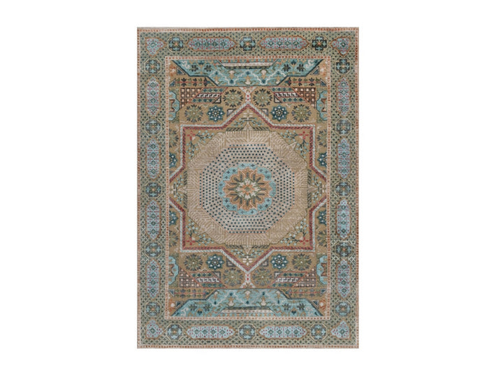 4'1" x 6'0" New Hand Knotted Brown Wool & Silk Rectangle Oriental Rug - MOA10291912