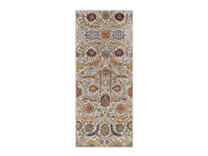 2'5" x 5'11" New Hand Knotted Ivory Wool & Silk Runner Oriental Rug - MOA10291915