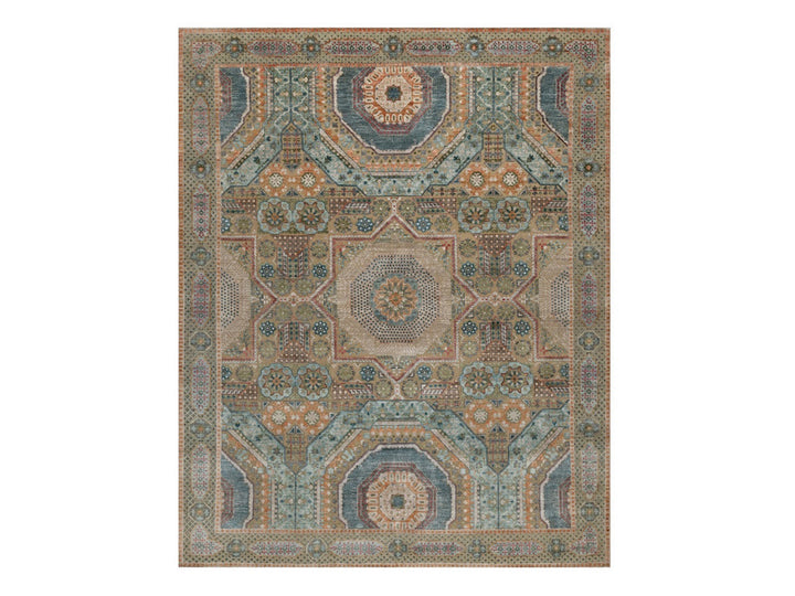 7'11" x 10'0" New Hand Knotted Brown Wool & Silk Rectangle Oriental Rug - MOA10291918