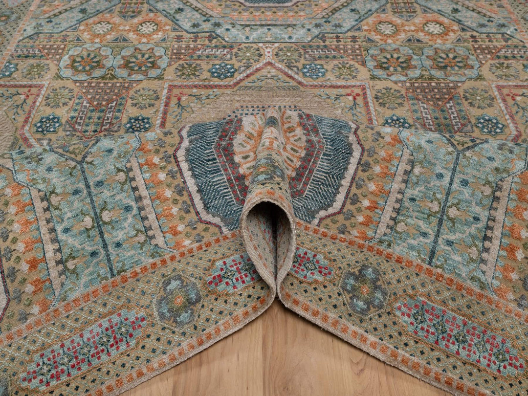 7'11" x 10'0" New Hand Knotted Brown Wool & Silk Rectangle Oriental Rug - MOA10291918