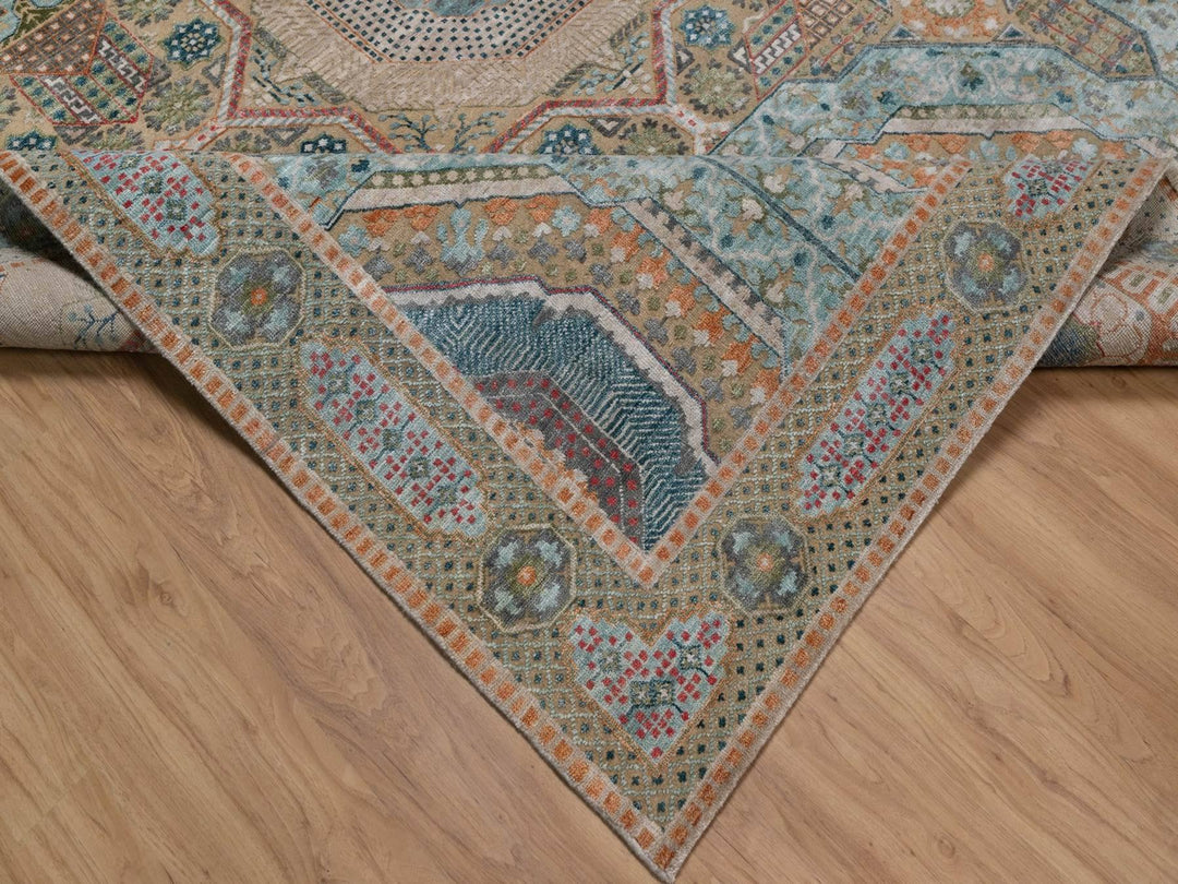 7'11" x 10'0" New Hand Knotted Brown Wool & Silk Rectangle Oriental Rug - MOA10291918