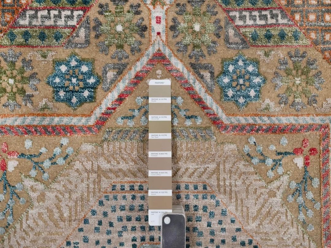 7'11" x 10'0" New Hand Knotted Brown Wool & Silk Rectangle Oriental Rug - MOA10291918