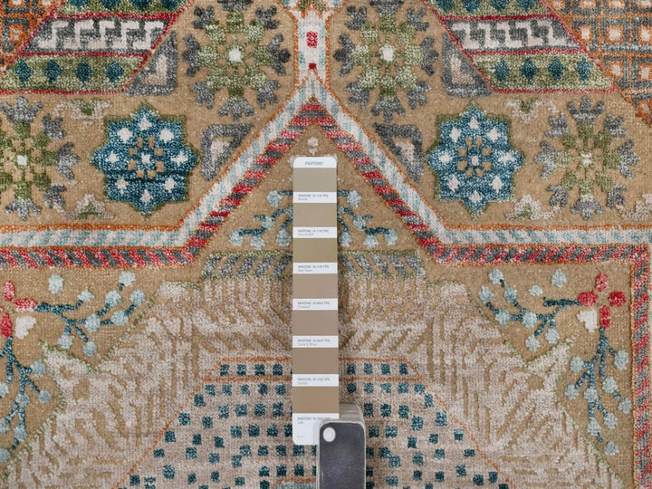 7'11" x 10'0" New Hand Knotted Brown Wool & Silk Rectangle Oriental Rug - MOA10291918