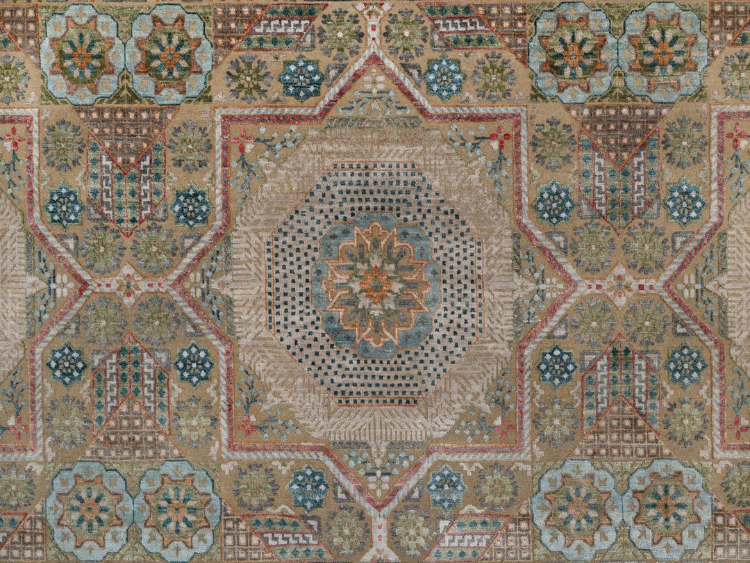 7'11" x 10'0" New Hand Knotted Brown Wool & Silk Rectangle Oriental Rug - MOA10291918