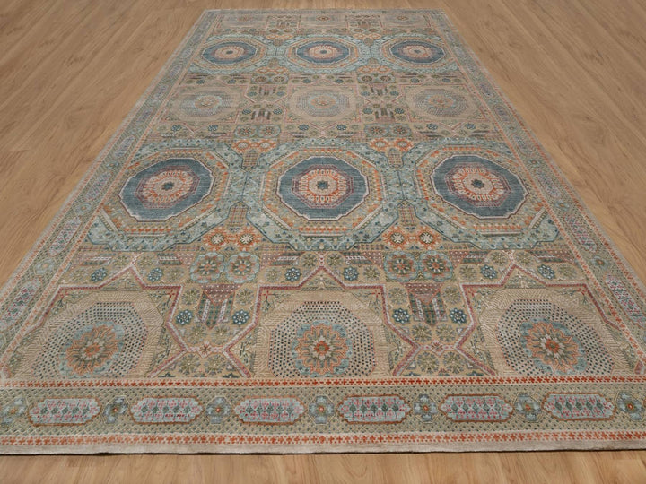 11'11" x 18'3" New Hand Knotted Brown Wool & Silk Rectangle Oriental Rug - MOA10291920