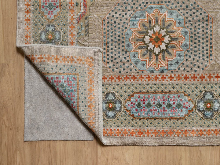 11'11" x 18'3" New Hand Knotted Brown Wool & Silk Rectangle Oriental Rug - MOA10291920