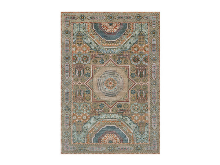 6'3" x 9'0" New Hand Knotted Brown Wool & Silk Rectangle Oriental Rug - MOA10291924