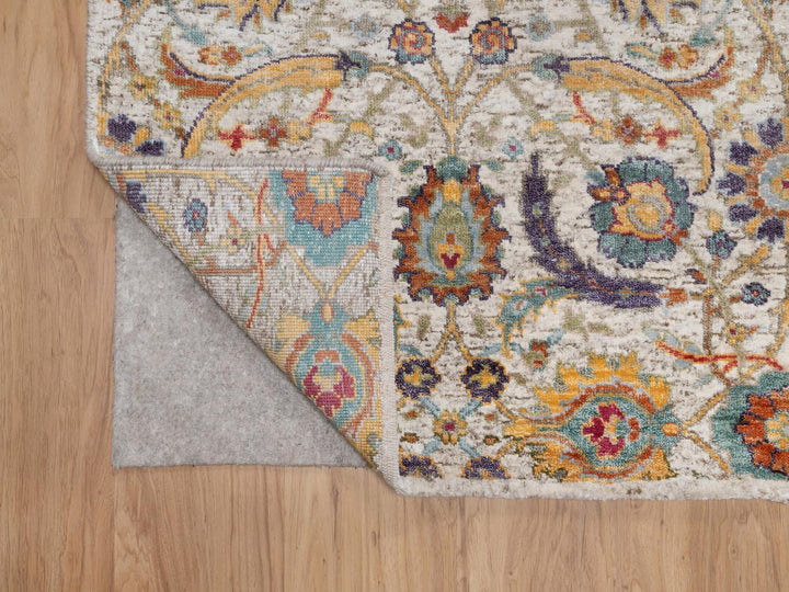 2'7" x 10'0" New Hand Knotted Ivory Wool & Silk Runner Oriental Rug - MOA10291925
