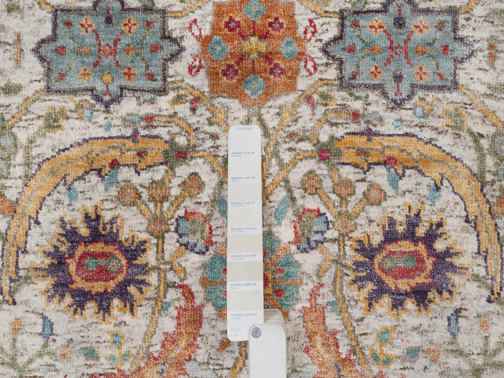 2'7" x 10'0" New Hand Knotted Ivory Wool & Silk Runner Oriental Rug - MOA10291925