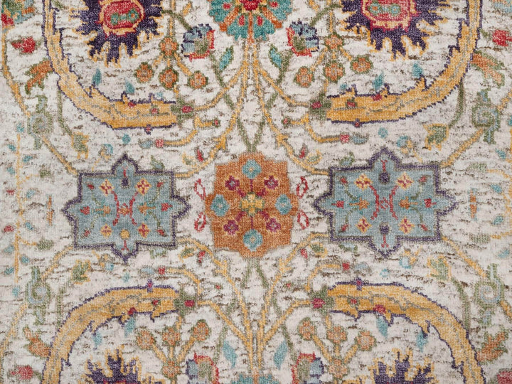 2'7" x 10'0" New Hand Knotted Ivory Wool & Silk Runner Oriental Rug - MOA10291925