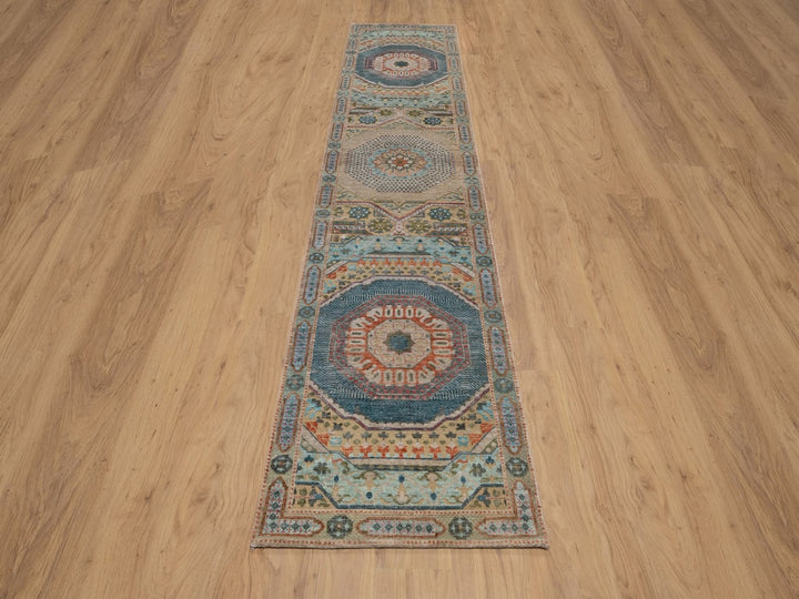 2'6" x 12'0" New Hand Knotted Brown Wool & Silk Runner Oriental Rug - MOA10291926