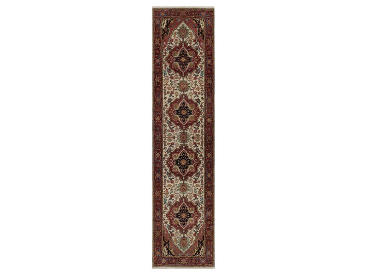 2'5" x 10'1" New Hand Knotted Ivory Wool Runner Oriental Rug - MOA10291928
