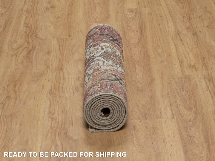 2'5" x 10'1" New Hand Knotted Ivory Wool Runner Oriental Rug - MOA10291928