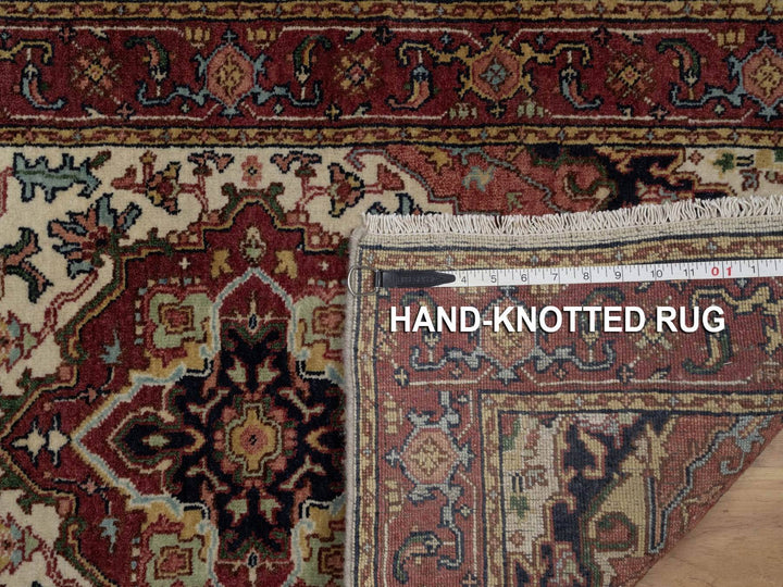 2'5" x 10'1" New Hand Knotted Ivory Wool Runner Oriental Rug - MOA10291928