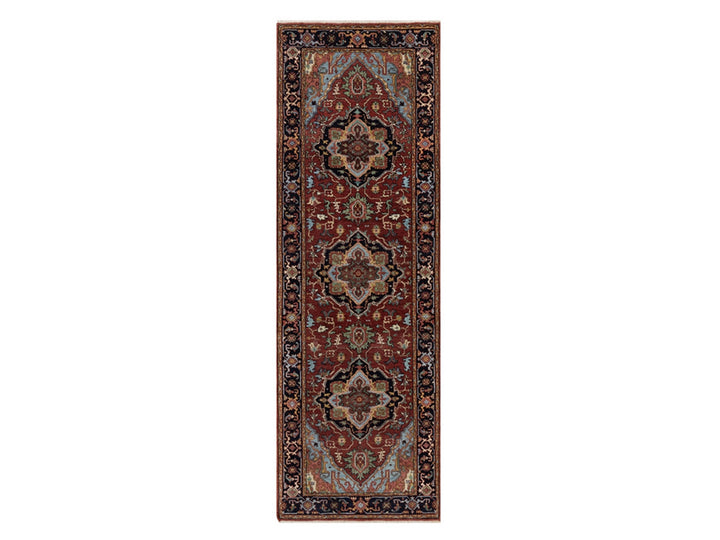 2'8" x 8'1" New Hand Knotted Red Wool Runner Oriental Rug - MOA10291929
