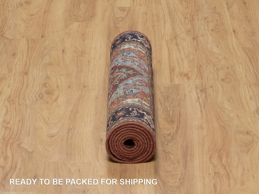 2'8" x 8'1" New Hand Knotted Red Wool Runner Oriental Rug - MOA10291929